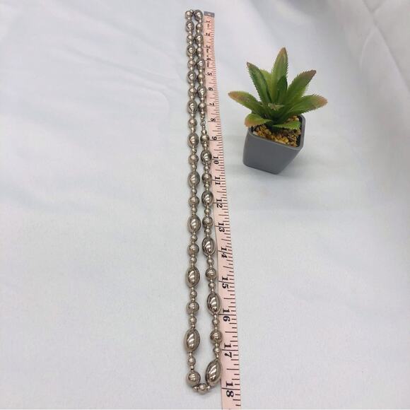 Vintage Signed MONET Silver-Tone Ball Bead Chain Necklace - Picture 10 of 16